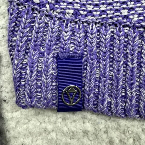 Ivivva Busy to‎ be Cozy V-Neck Pullover Sweater Girl's 12 Purple Knit Slim Fit - Picture 8 of 9